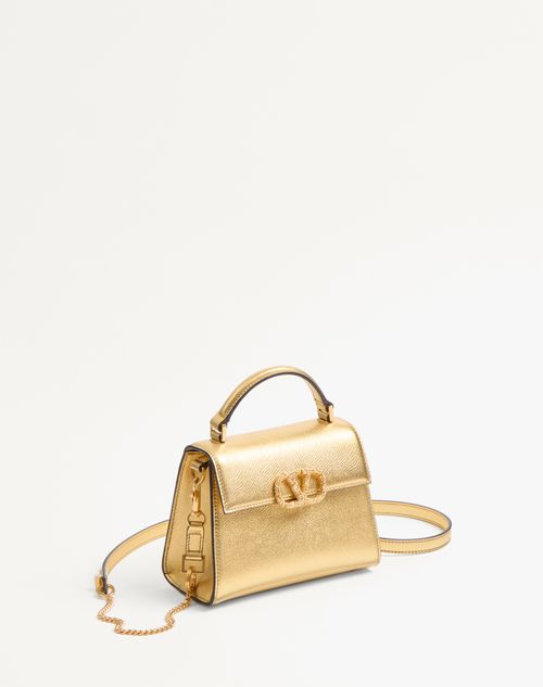 Valentino MINIBOLSO DE MANO VALENTINO GARAVANI VSLING DE CUERO DE BECERRO GRANEADO Y LAMINADO Y LOGOTIPO DE JOYERÍA Liquidación