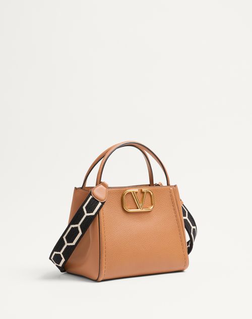 Valentino BOLSO MEDIANO VALENTINO GARAVANI ALLTIME EN CUERO GRANULADO DE BECERRO CON CORREA DE CINTA DE JACQUARD Precios de Black Friday