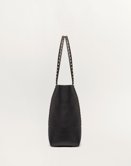 Valentino BOLSO DE COMPRAS VALENTINO GARAVANI ROCKSTUD DE CUERO DE BECERRO GRANEADO Oferta exclusiva