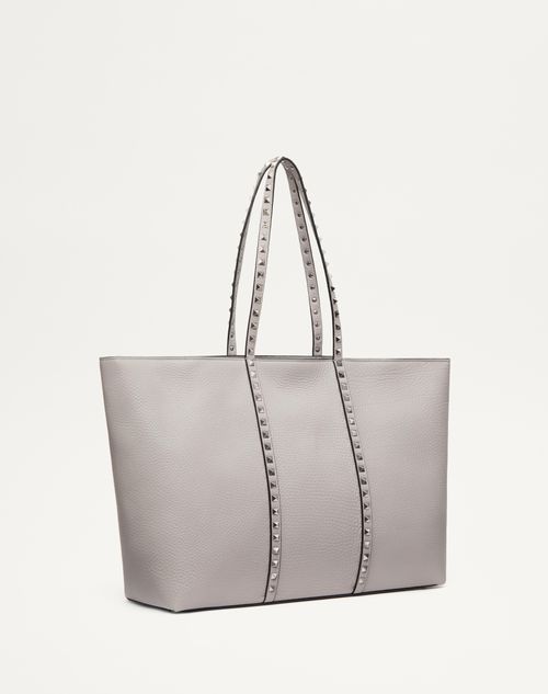 Valentino BOLSO DE COMPRAS VALENTINO GARAVANI ROCKSTUD DE CUERO DE BECERRO GRANEADO Última moda