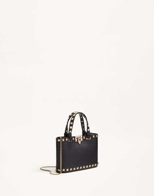 Valentino MINIBOLSO DE COMPRAS ROCKSTUD DE CUERO GRANEADO DE BECERRO Descuento por venta flash