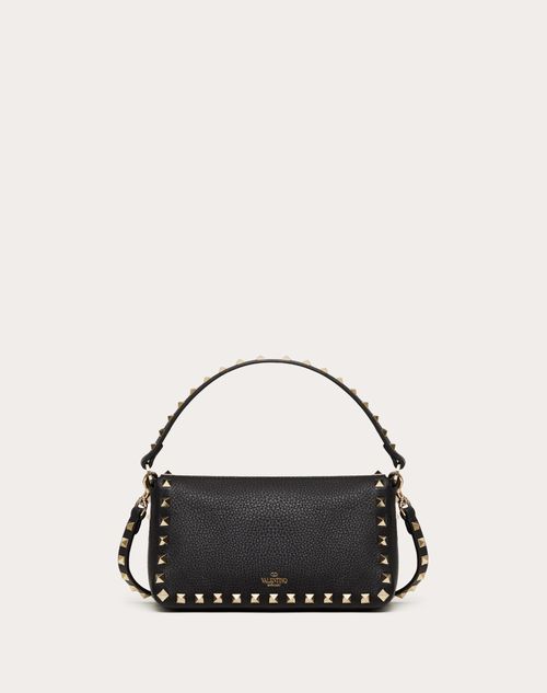 Valentino BANDOLERA ROCKSTUD PEQUEÑA DE CUERO DE BECERRO GRANEADO Rebajas de fin de temporada