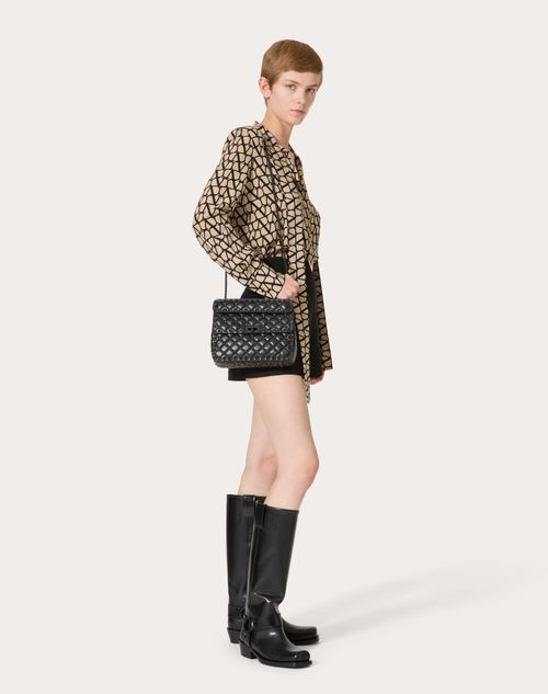 Valentino BOLSO MEDIANO ROCKSTUD SPIKE DE NAPA Venta caliente