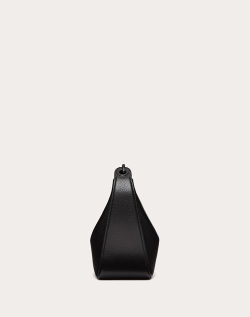 Valentino BOLSO HOBO PEQUEÑO VLOGO MOON DE CUERO GRANEADO DE BECERRO CON CADENA Rebajas de fábrica