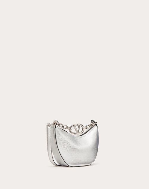Valentino MINIBOLSO HOBO VLOGO MOON DE CUERO DE BECERRO GRANEADO Y METALIZADO CON CADENA Tienda