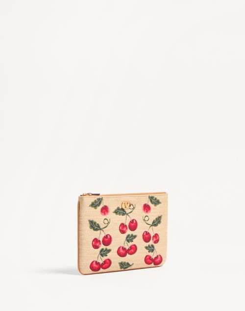 Valentino SOBRE VLOGO SIGNATURE DE JACQUARD DE RAFIA CON MOTIVO CHERRYFIC Últimos 3 días