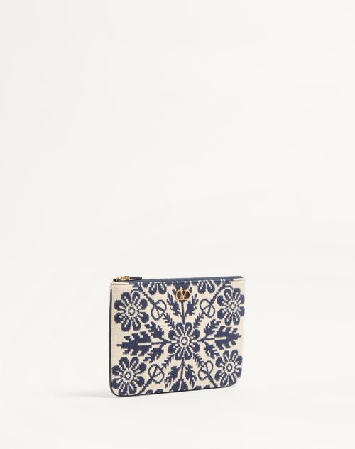 Valentino BOLSO TIPO SOBRE VLOGO SIGNATURE EN TELA JACQUARD CON ESTAMPADO FLORAL COMPRAR AHORA