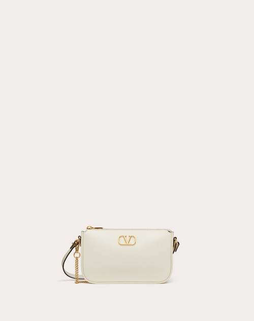 Valentino MINIBANDOLERA DE CUERO DE BECERRO CON EL VLOGO SIGNATURE