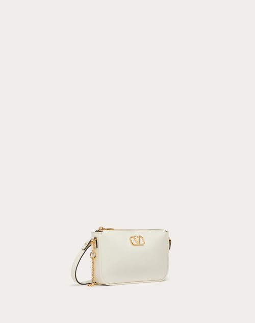 Valentino MINIBANDOLERA DE CUERO DE BECERRO CON EL VLOGO SIGNATURE Promoción por tiempo limitado