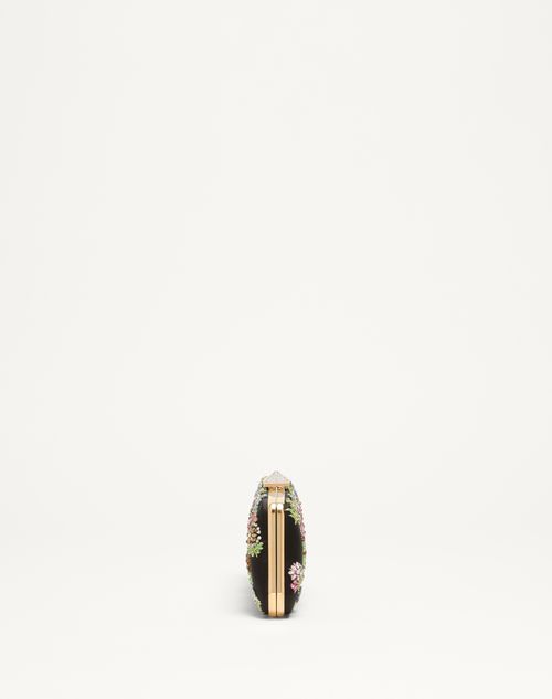 Valentino MINAUDIÈRE CARRY SECRETS DE SATÉN CON BORDADO FLORAL Superdescuento