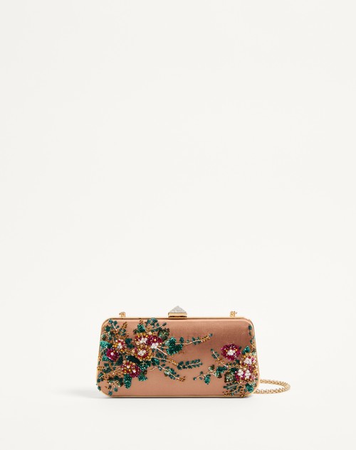 Valentino MINAUDIÈRE CARRY SECRETS DE SATÉN CON BORDADO FLORAL Grandes descuentos