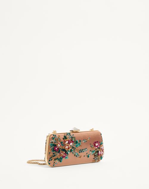 Valentino MINAUDIÈRE CARRY SECRETS DE SATÉN CON BORDADO FLORAL Grandes descuentos