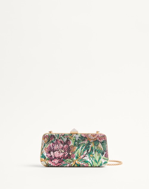 Valentino MINIAUDIÈRE CARRY SECRETS CON MOTIVO DE VOYAGE IMAGINAIRE EN ESTRÁS Liquidación