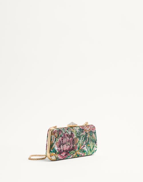 Valentino MINIAUDIÈRE CARRY SECRETS CON MOTIVO DE VOYAGE IMAGINAIRE EN ESTRÁS Liquidación
