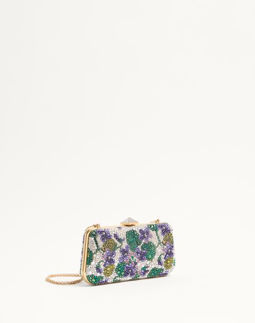 Valentino MINIAUDIÈRE CARRY SECRETS CON MOTIVO DE FLORAL EN ESTRÁS Tienda de fábrica