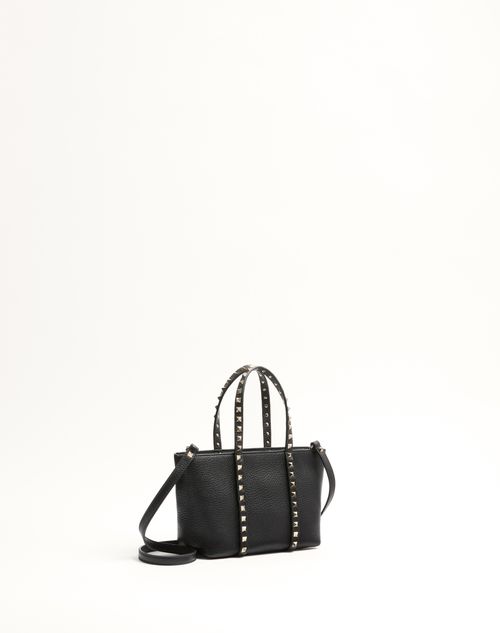 Valentino BOLSO DE COMPRAS PEQUEÑO VALENTINO GARAVANI ROCKSTUD DE CUERO DE BECERRO GRANEADO Última moda