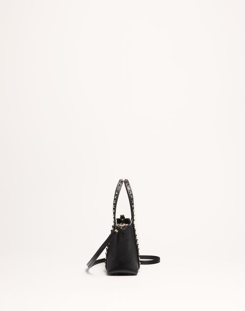Valentino BOLSO DE COMPRAS PEQUEÑO VALENTINO GARAVANI ROCKSTUD DE CUERO DE BECERRO GRANEADO Última moda