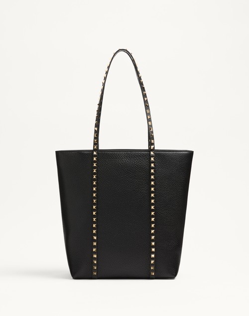 Valentino BOLSO DE COMPRAS VALENTINO GARAVANI ROCKSTUD DE CUERO DE BECERRO GRANEADO Ofertas de temporada
