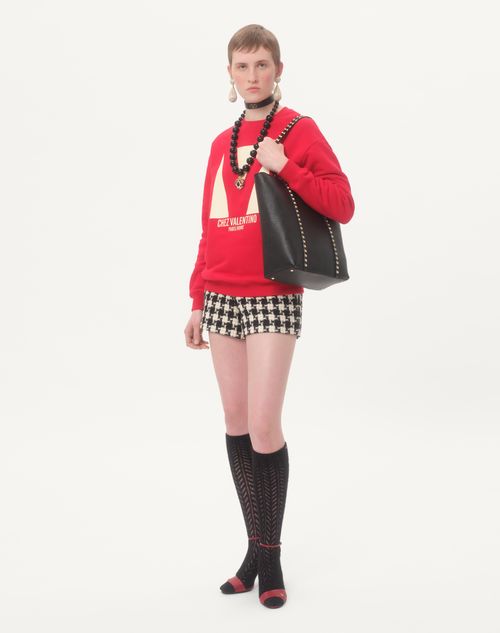 Valentino BOLSO DE COMPRAS VALENTINO GARAVANI ROCKSTUD DE CUERO DE BECERRO GRANEADO Ofertas de temporada