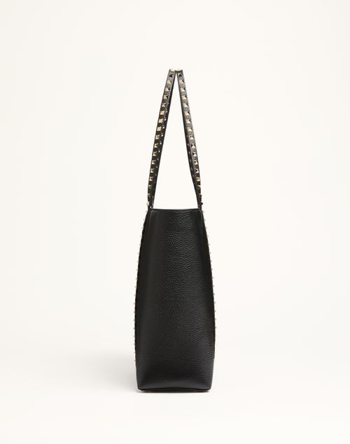 Valentino BOLSO DE COMPRAS VALENTINO GARAVANI ROCKSTUD DE CUERO DE BECERRO GRANEADO Ofertas de temporada