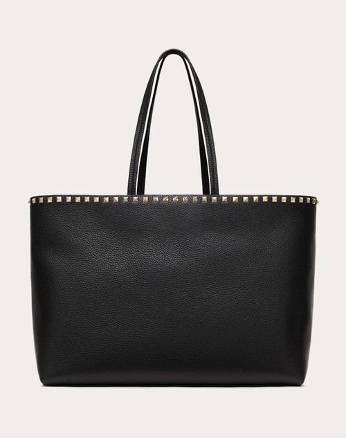 Valentino BOLSO SHOPPER ROCKSTUD DE PIEL DE BECERRO GRANULADA Ofertas especiales