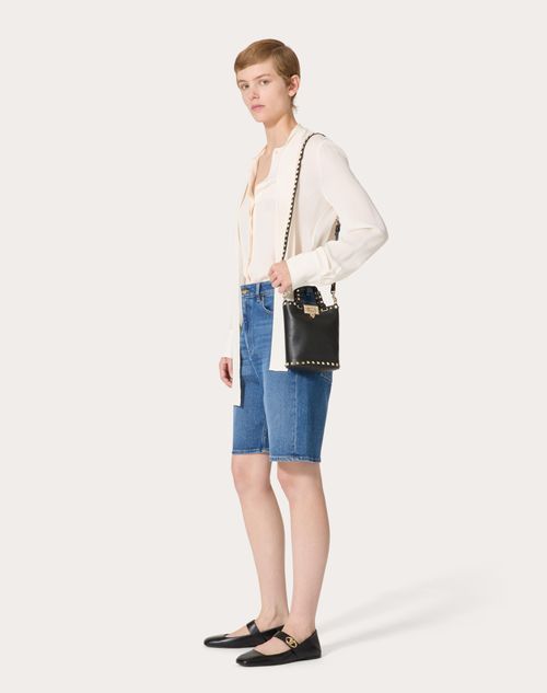 Valentino BANDOLERA PEQUEÑA ROCKSTUD DE CUERO GRANEADO DE BECERRO Precio ultrabajo