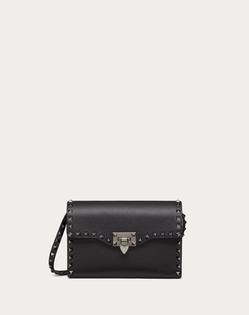 Valentino BANDOLERA ROCKSTUD PEQUEÑA DE CUERO GRANEADO DE BECERRO