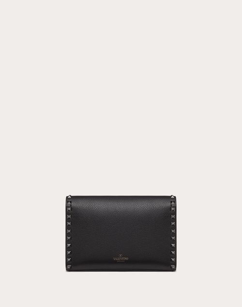 Valentino BANDOLERA ROCKSTUD PEQUEÑA DE CUERO GRANEADO DE BECERRO Gran oferta