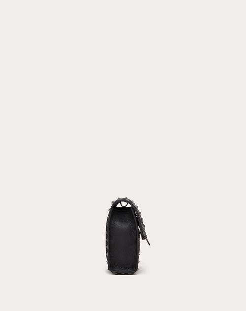 Valentino BANDOLERA ROCKSTUD PEQUEÑA DE CUERO GRANEADO DE BECERRO Gran oferta