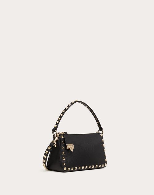 Valentino BANDOLERA ROCKSTUD PEQUEÑA DE CUERO DE BECERRO GRANEADO Rebajas de fábrica
