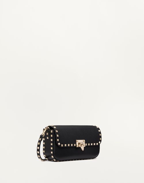 Valentino BOLSO BANDOLERA VALENTINO GARAVANI ROCKSTUD DE CUERO DE BECERRO GRANEADO Descuento