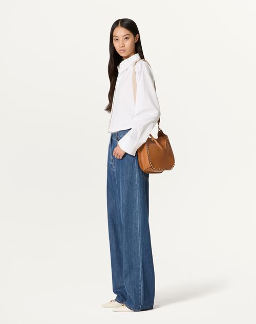 Valentino BOLSO HOBO ROCKSTUD DE CUERO GRANEADO DE BECERRO Tienda