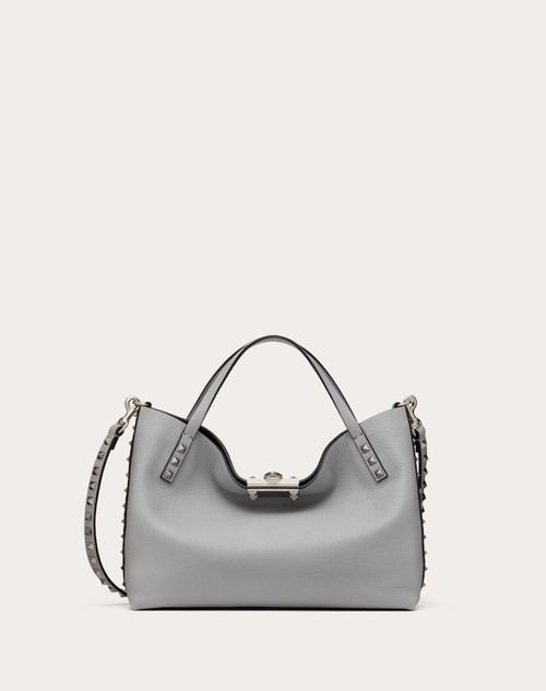 Valentino BOLSO PEQUEÑO VALENTINO GARAVANI ROCKSTUD DE CUERO DE BECERRO GRANEADO CON FORRO EN CONTRASTE