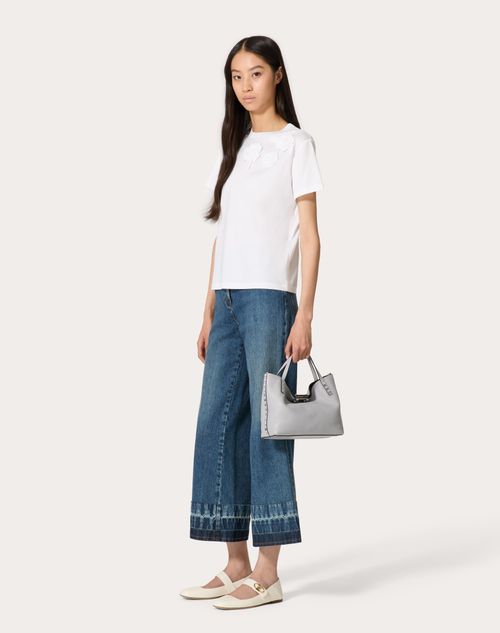 Valentino BOLSO PEQUEÑO VALENTINO GARAVANI ROCKSTUD DE CUERO DE BECERRO GRANEADO CON FORRO EN CONTRASTE Oferta especial