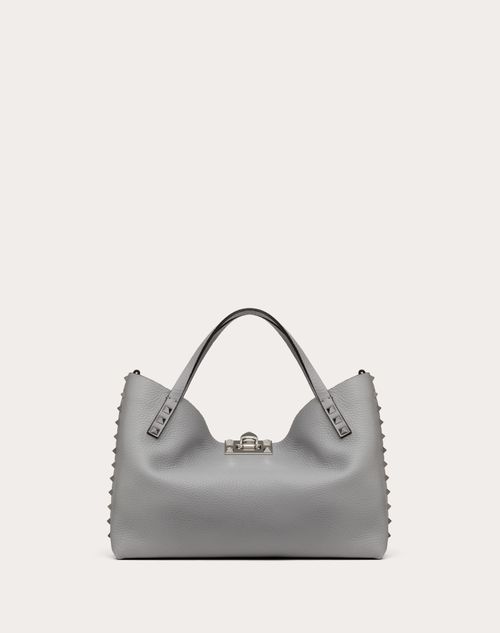 Valentino BOLSO PEQUEÑO VALENTINO GARAVANI ROCKSTUD DE CUERO DE BECERRO GRANEADO CON FORRO EN CONTRASTE Oferta especial