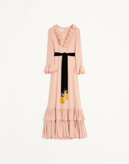 Valentino VESTIDO LARGO DE GEORGETTE BORDADO Promoción trimestral