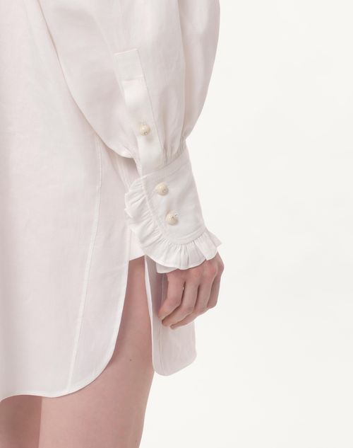 Valentino VESTIDO CORTO DE ALGODÓN Y LINO Superdescuento