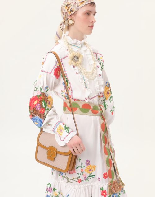 Valentino VESTIDO DE ALGODÓN Y LINO BORDADO Grandes descuentos