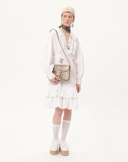 Valentino VESTIDO DE ALGODÓN Y LINO BORDADO Liquidación