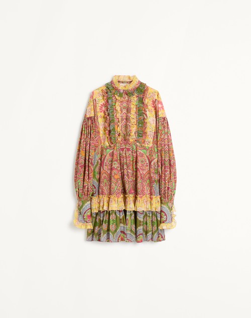 Valentino VESTIDO CORTO DE VOYAGE IMAGINAIRE CASHMERE MUSLIN
