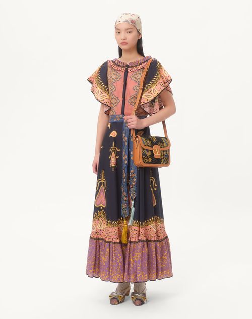 Valentino VESTIDO MIDI DE MUSSOLA COTONE MIX STAMPE Tienda de fábrica
