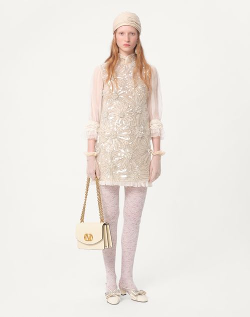 Valentino VESTIDO CORTO DE ORGANZA BORDADO En oferta