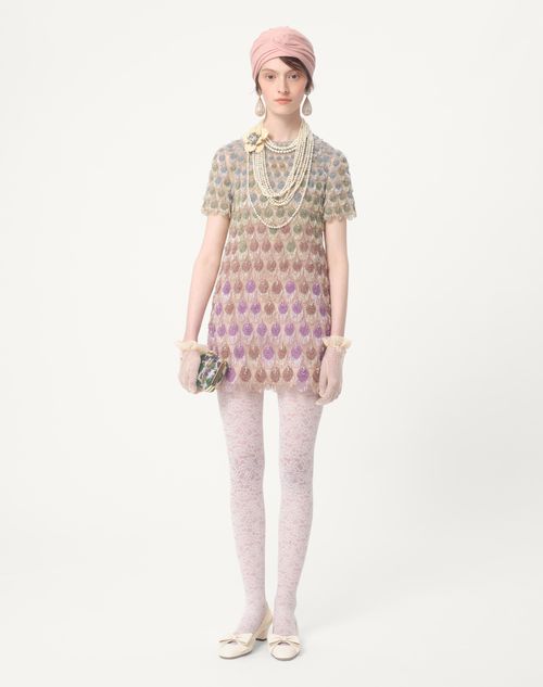 Valentino VESTIDO CORTO DE ORGANZA BORDADO Libre de impuestos