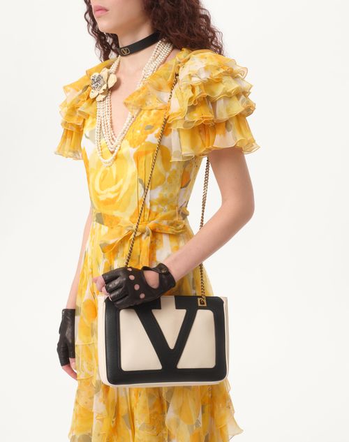 Valentino VESTIDO DE CHIFFON ROSE GIALLE PAPIER FLORAL Descuentos del mes