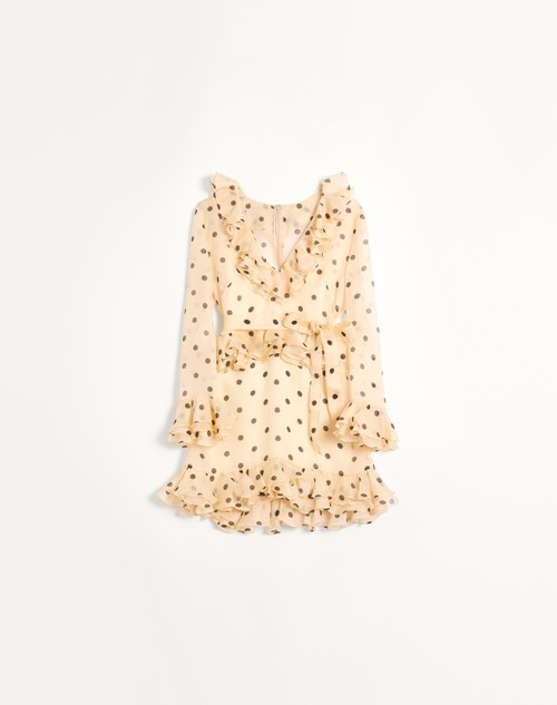 Valentino VESTIDO CORTO DE ORGANZA CON ESTAMPADO DE LUNARES Última moda