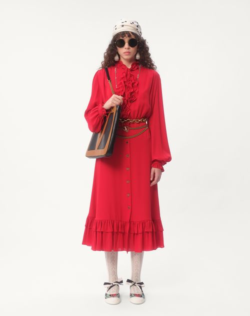 Valentino VESTIDO MIDI DE GEORGETTE Rebajas de fin de temporada