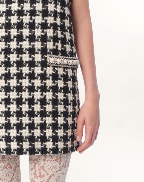 Valentino VESTIDO CORTO DE DAMIER LIGHT TWEED BORDADO Precio ultrabajo