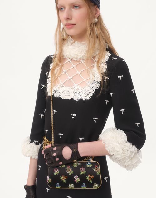 Valentino VESTIDO DE CREPE COUTURE CORTO Y BORDADO Rebajas