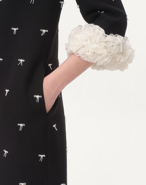 Valentino VESTIDO DE CREPE COUTURE CORTO Y BORDADO Rebajas