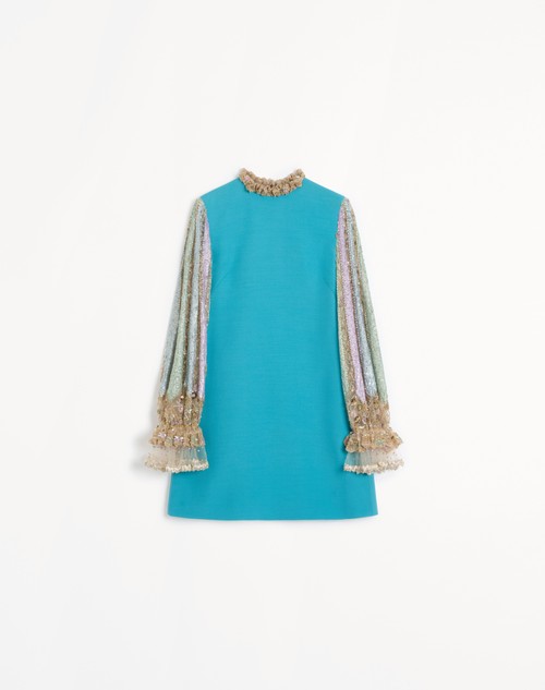 Valentino VESTIDO DE CREPE COUTURE CORTO Y BORDADO Ofertas